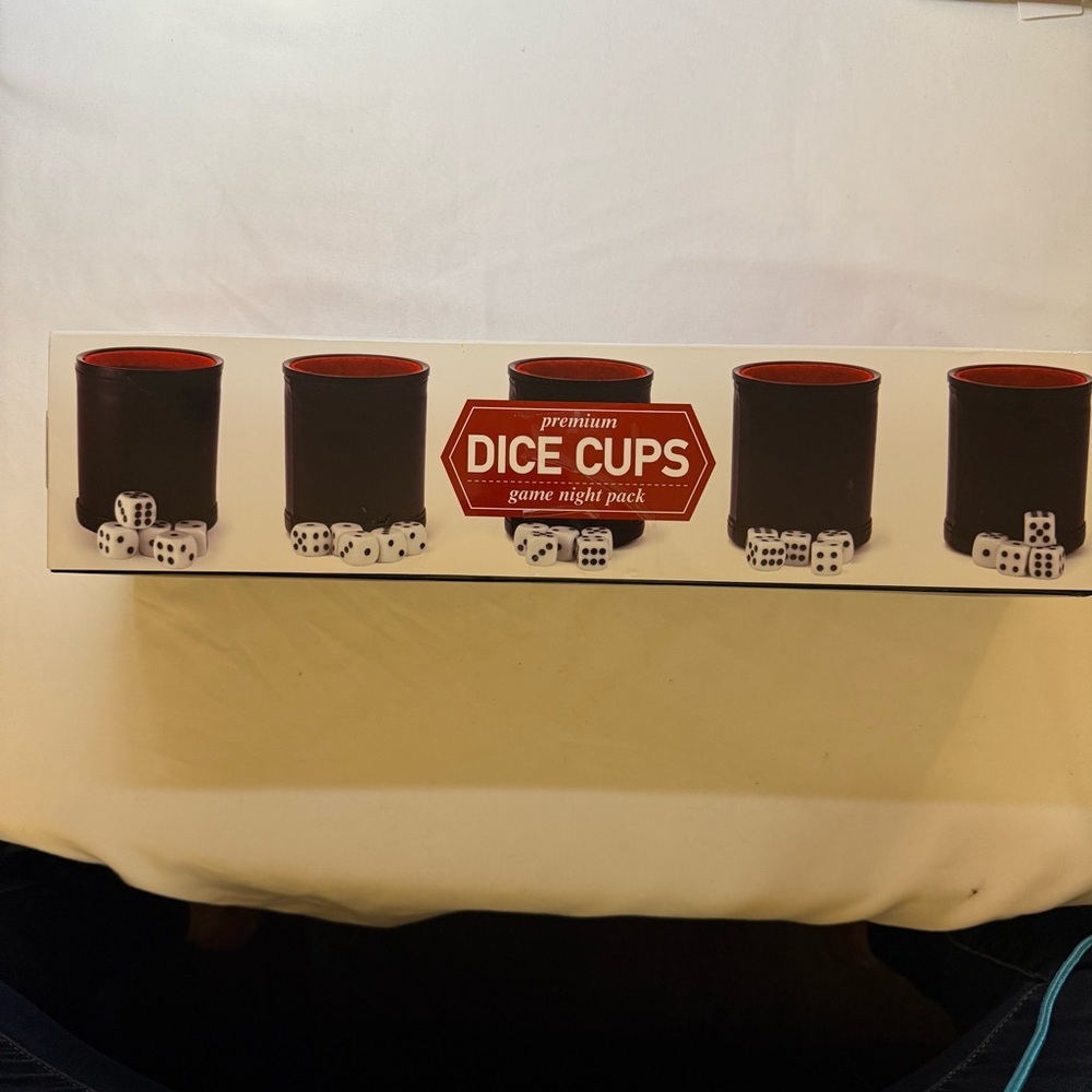 Set Of 5 Brybelly Dice with Dice Shaker Cups Perfect for Casino Night Dice Games